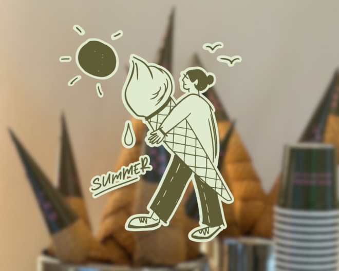 Illustration inspired by pistachio ice cream summer moments at Pink Pistachio Brunch in Budapest